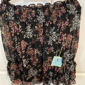 Cece L floral off shoulder blouse